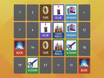 SCHOOL SUPPLIES - MEMORY GAME