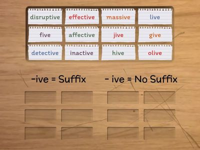 No suffix -ive or Suffix -ive