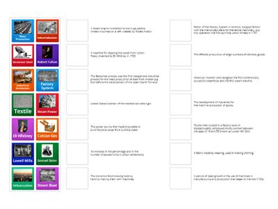 Industrial Revolution Match Ups! 