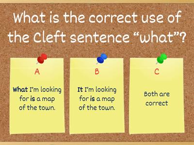 Past 2 What is the correct use of the Cleft sentence “what”?