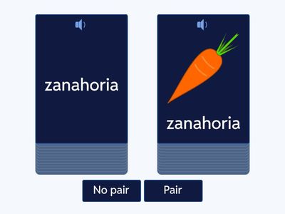 Pair or not Pair Los vegetales