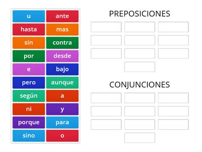 PREPOSICIONES/CONJUNCIONES