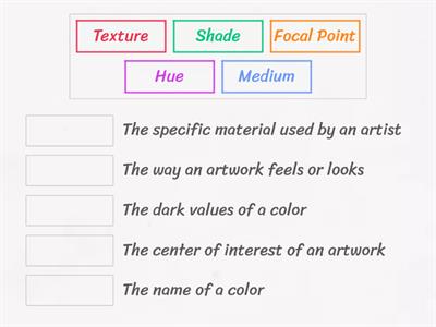 Art Vocabulary Match Up 