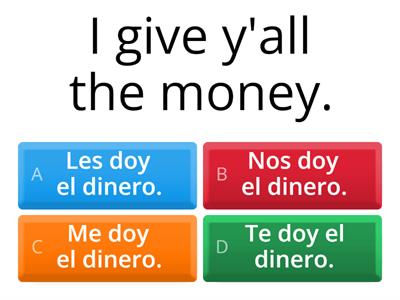 Indirect Object Pronouns Practice Game