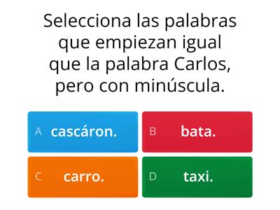 Examen español tercer trimestre, primer grado. 