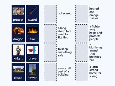 1.1 Dragons and Castles - Match Words & Definitions (Age 6 -A1)