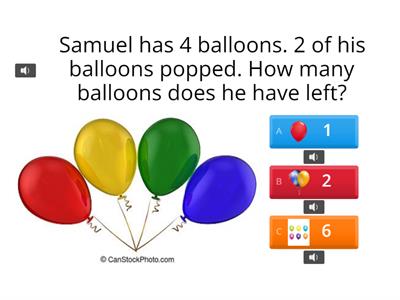 Subtraction 1 Digit (Worded Problems)