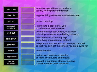 TRAVEL - Phrasal verbs