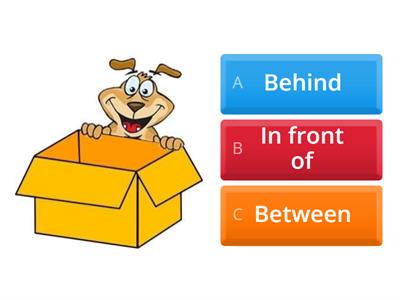 behind, in front of, between