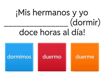 Los verbos "dormir" y "poder"