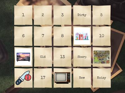 Adjectives and Objects memory game