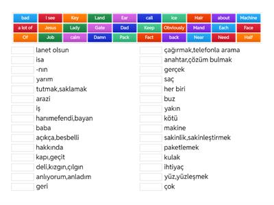ingilizce a1 kelimeler