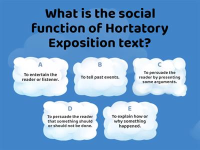 HORTATORY EXPOSITION TEXT