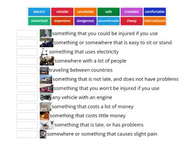 Transport adjectives  