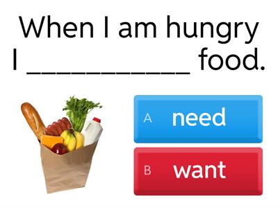 Need vs Want ESL