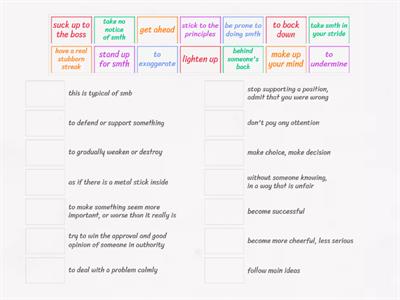 Outcomes Advanced Unit 2 Vocabulary phrases