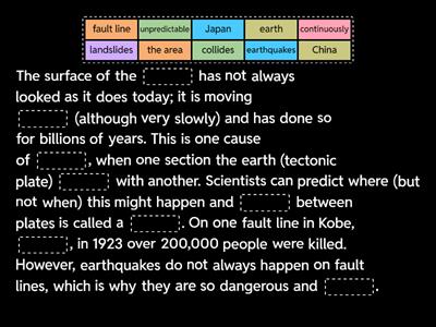 Reasons and consequences of the earthquakes