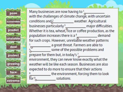 BP - B2+ - Unit 4 - Collocations: the environment - Review