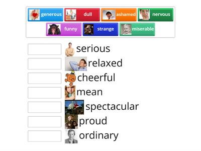 Preliminary B1 antonyms - emotions