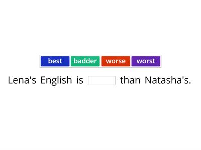 comparative, superlative adjectives