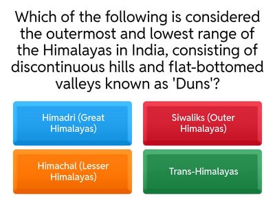 India - Relief Features Quiz 1