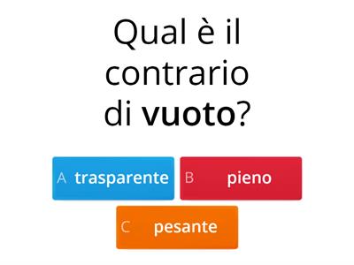 QUIZ sinonimi e contrari