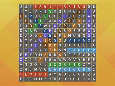 Zodiac word search