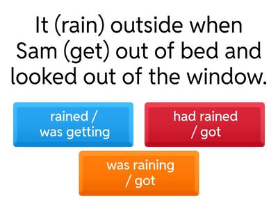 Reinforcement Past continuous and past
