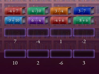 Add and Subtract Integers Match up GCSE