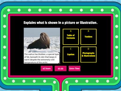 Text Features Gameshow Quiz