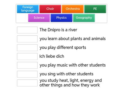 Gold Experience A1 p.36 school subjects 