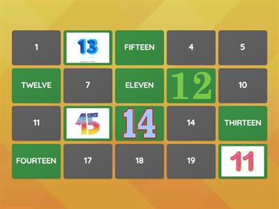 Memory game - numbers