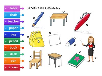 Kid's Box 1 Unit 2 - Vocabulary (picture matching)