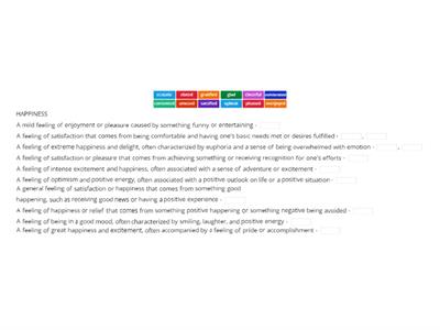 EF Advanced Plus - 5A - Vocabulary (More sophisticated emotions: happiness, sadness)