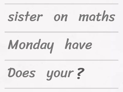 Pesent Simple (?). School subjects