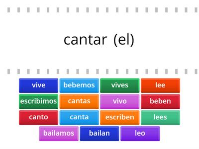 Verbos AR, ER, IR (Regulares en presente)