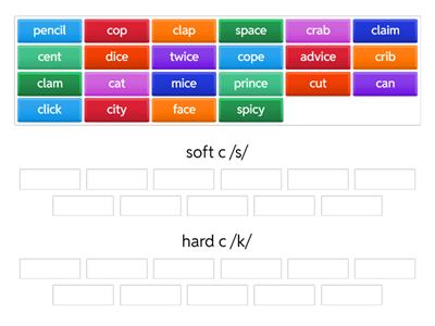 Hard and Soft C Word Sort