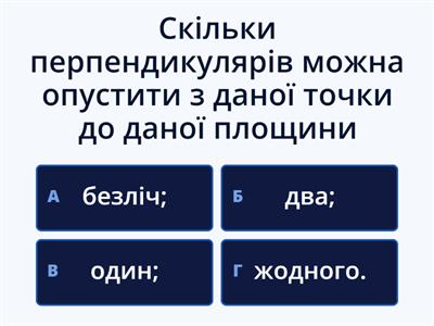 11 Перпендикуляр і похила. Теорема про три перпендикуляри