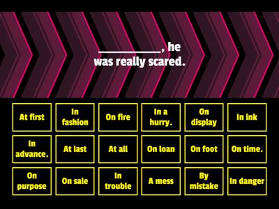 Phrases with On/In/At - WW4 UNIT 8 