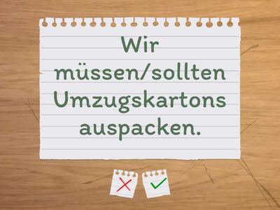 Umzug Aktivitäten Passiv mit Modalverb