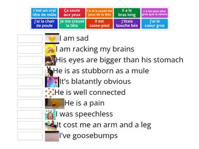 IDIOMATIC EXPRESSIONS WITH PARTS OF THE BODY