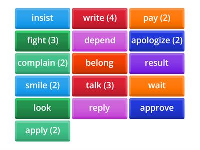 verb preposition combinations