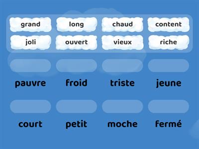 Adjectifs - contraires