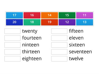 English fle 2B Numbers 11-20