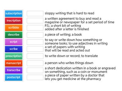  Scrib, Script = Write 2024