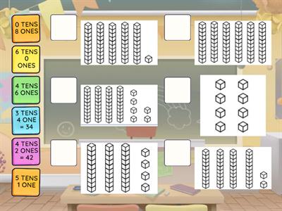 COUNTING BLOCKS TENS, ONES AND TOTAL 