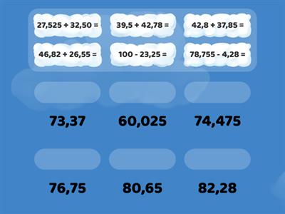 πρόσθεση και αφαίρεση δεκαδικών