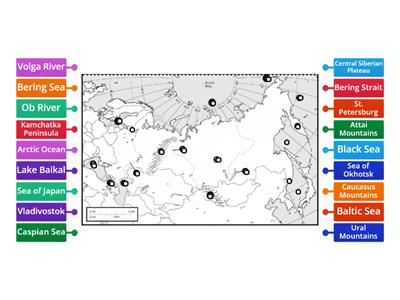 Russia Physical Features Map