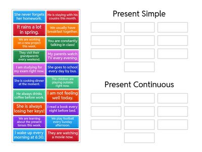Present Simple vs Present Continuous