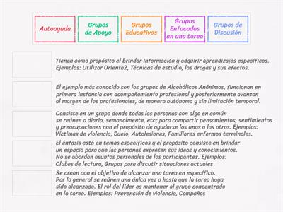 Tipos de grupos (pequeños grupos)